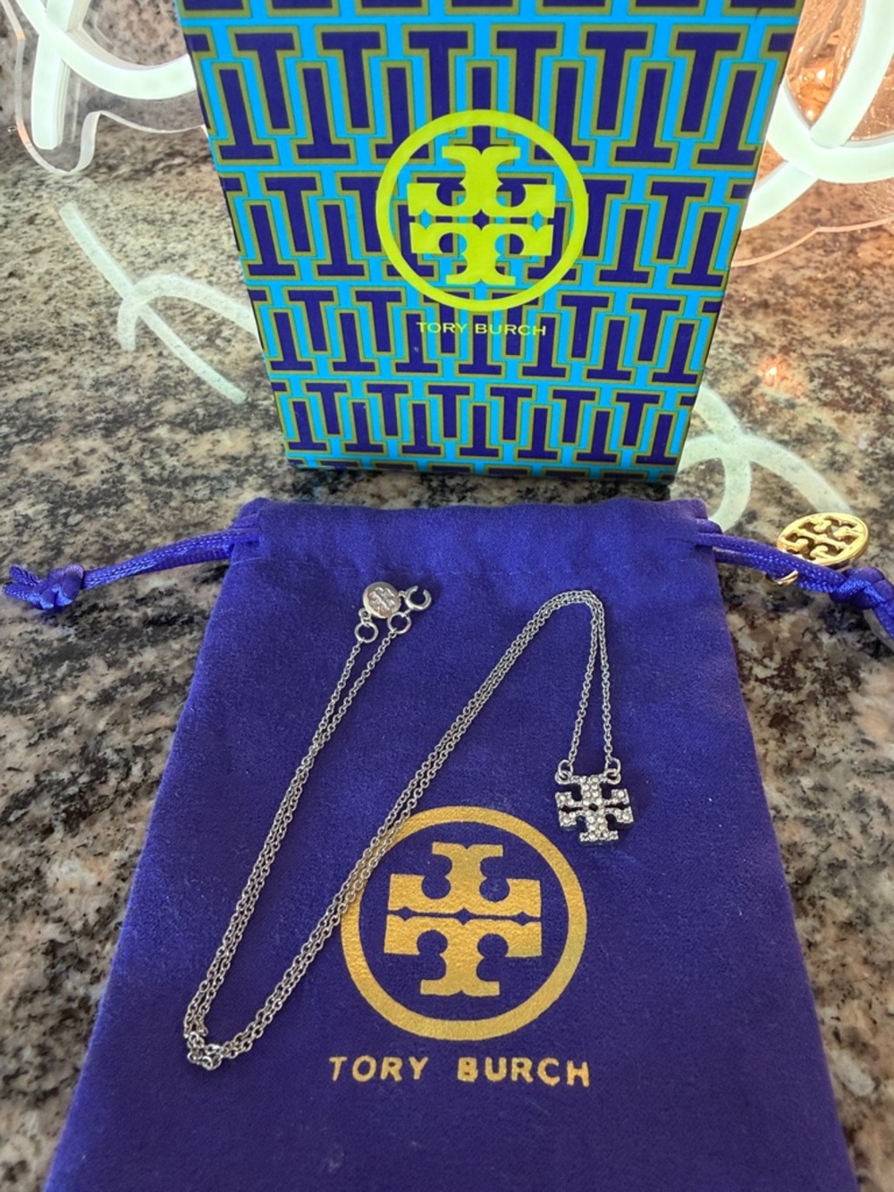 Tory Burch Kira Pave Delicate Necklace